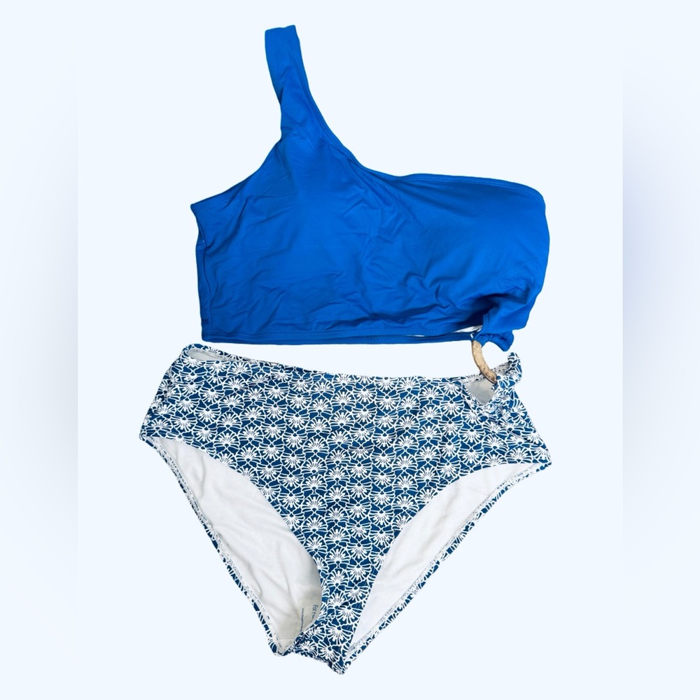 One-Shoulder Cutout Bikini Set